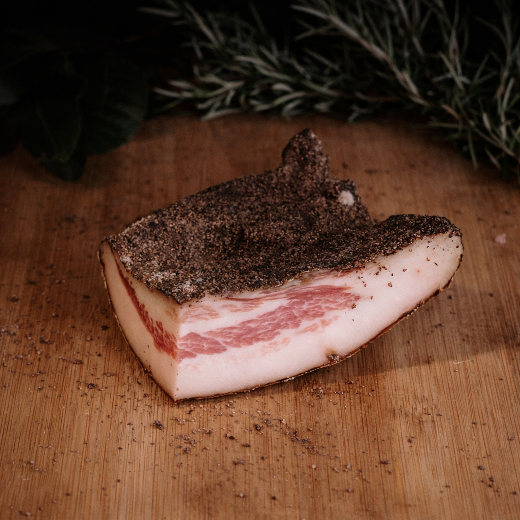 Guanciale di maiale nero brado