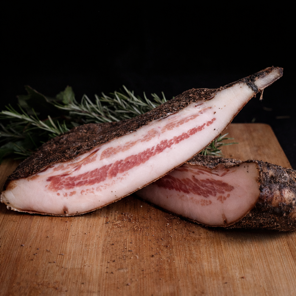 Guanciale di maiale nero brado