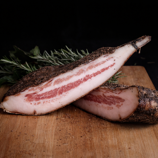 Guanciale di maiale nero brado