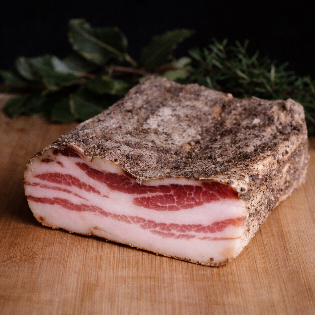 Pancetta arrotolata di suino nero brado