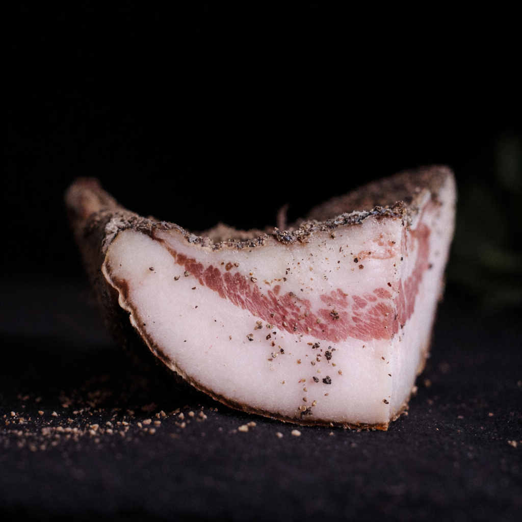 Guanciale di maiale nero brado