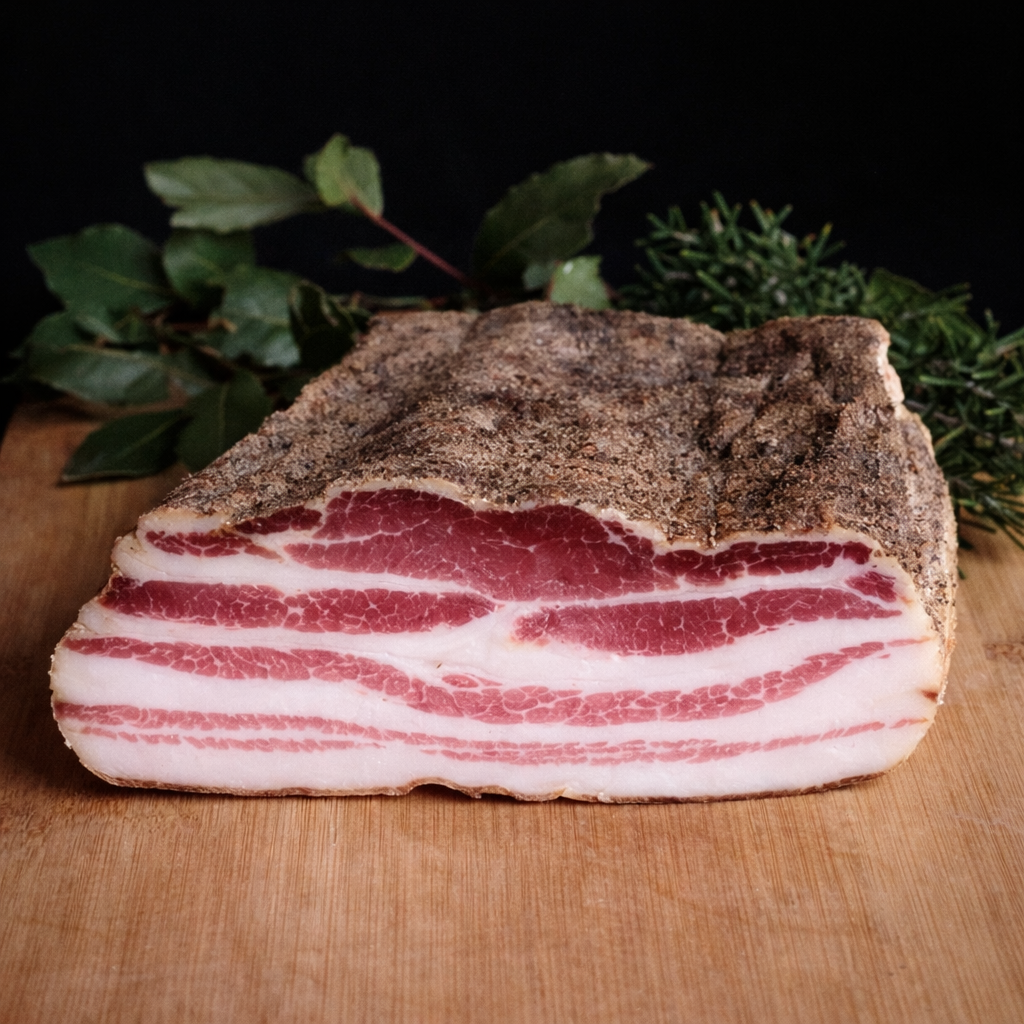 Pancetta arrotolata di suino nero brado